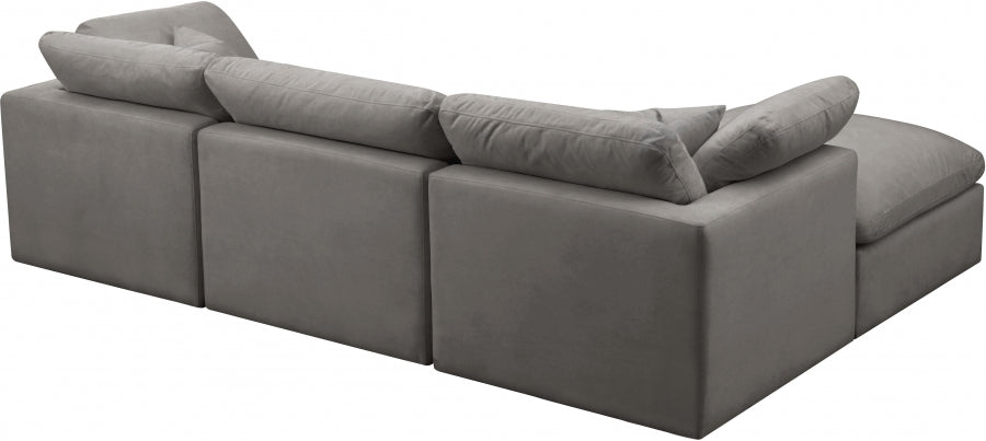 Sectionnel réversible rembourré en duvet modulaire standard en velours pelucheux confortable comme un nuage