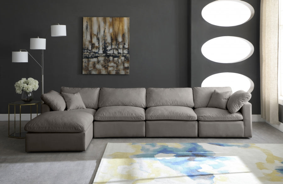 Sectionnel réversible rembourré en duvet modulaire standard en velours pelucheux confortable comme un nuage