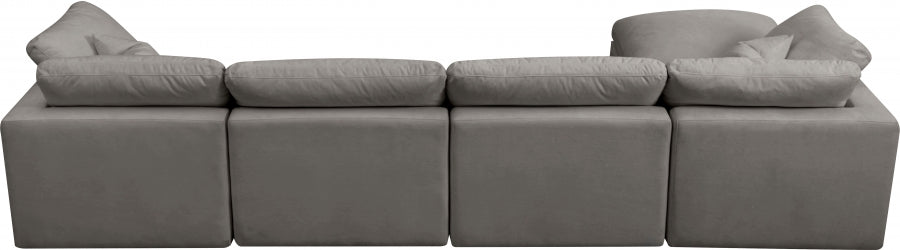 Sectionnel réversible rembourré en duvet modulaire standard en velours pelucheux confortable comme un nuage