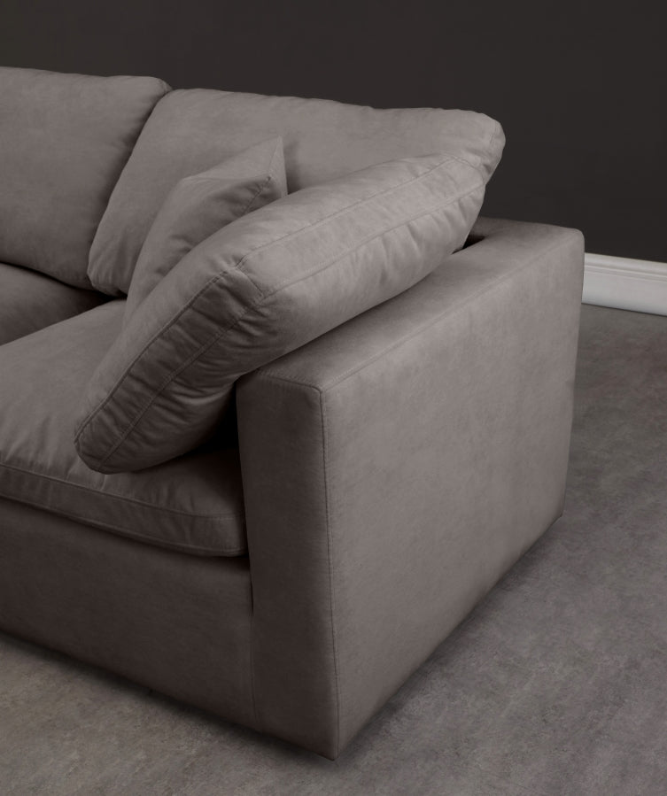 Sectionnel réversible rembourré en duvet modulaire standard en velours pelucheux confortable comme un nuage