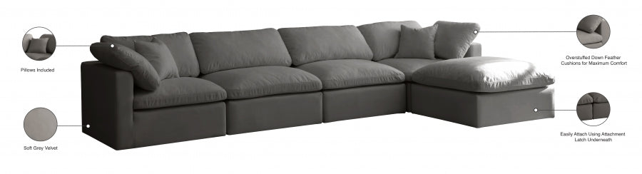 Sectionnel réversible rembourré en duvet modulaire standard en velours pelucheux confortable comme un nuage