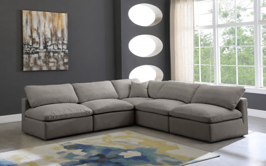 Sectionnel réversible rembourré en duvet modulaire standard en velours pelucheux confortable comme un nuage