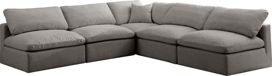 Sectionnel réversible rembourré en duvet modulaire standard en velours pelucheux confortable comme un nuage