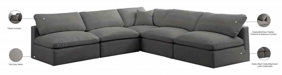 Sectionnel réversible rembourré en duvet modulaire standard en velours pelucheux confortable comme un nuage