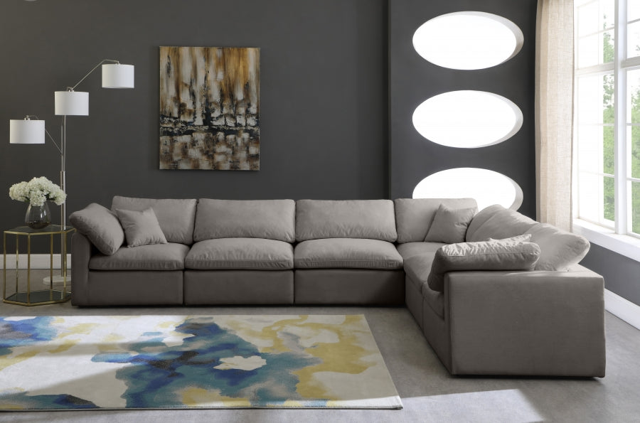 Sectionnel réversible rembourré en duvet modulaire standard en velours pelucheux confortable comme un nuage