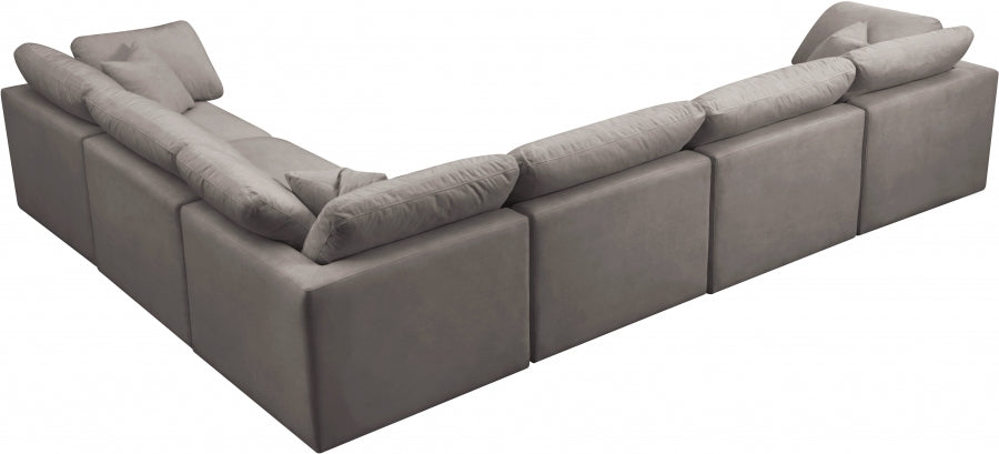 Sectionnel réversible rembourré en duvet modulaire standard en velours pelucheux confortable comme un nuage
