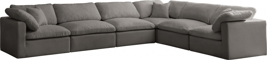 Sectionnel réversible rembourré en duvet modulaire standard en velours pelucheux confortable comme un nuage