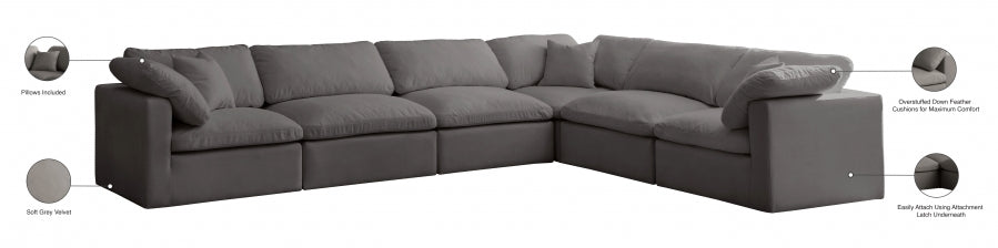 Sectionnel réversible rembourré en duvet modulaire standard en velours pelucheux confortable comme un nuage