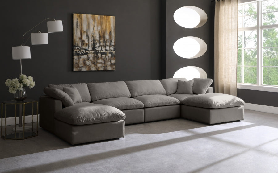 Sectionnel réversible rembourré en duvet modulaire standard en velours pelucheux confortable comme un nuage