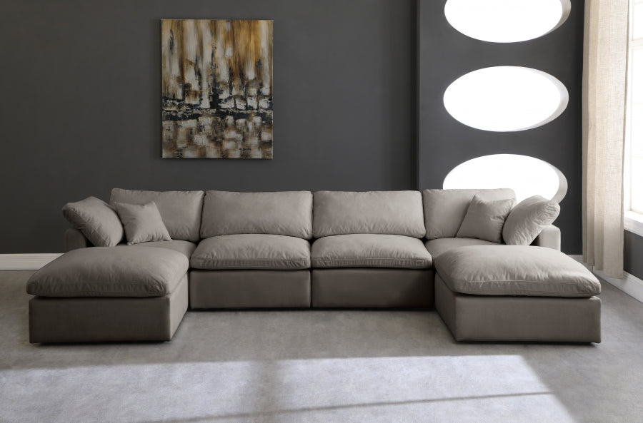 Sectionnel réversible rembourré en duvet modulaire standard en velours pelucheux confortable comme un nuage