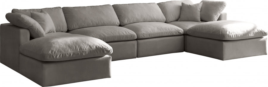 Sectionnel réversible rembourré en duvet modulaire standard en velours pelucheux confortable comme un nuage