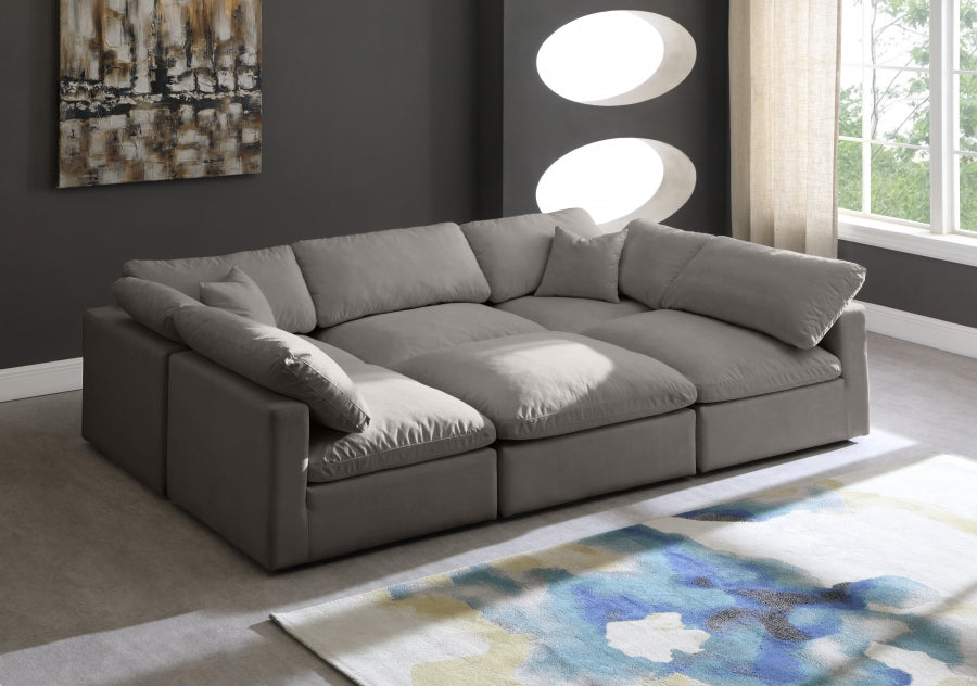 Sectionnel réversible rembourré en duvet modulaire standard en velours pelucheux confortable comme un nuage