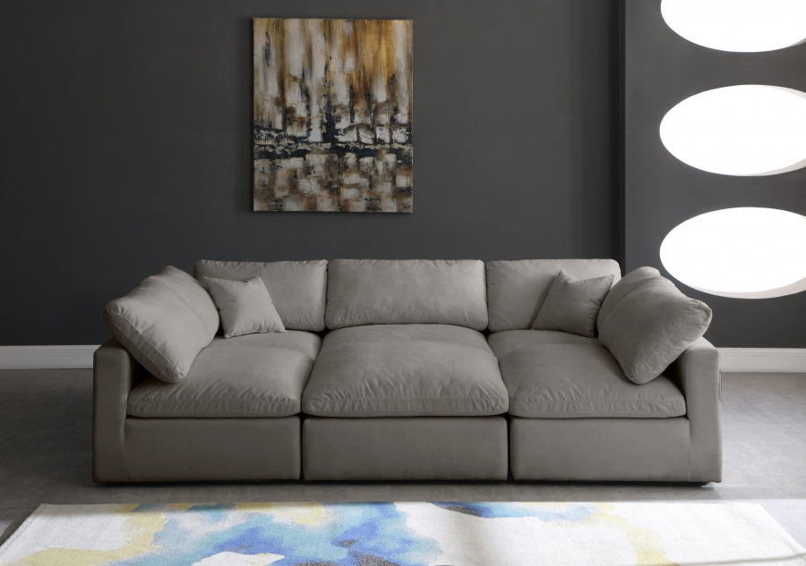 Sectionnel réversible rembourré en duvet modulaire standard en velours pelucheux confortable comme un nuage