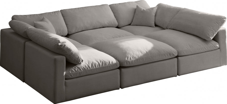Sectionnel réversible rembourré en duvet modulaire standard en velours pelucheux confortable comme un nuage