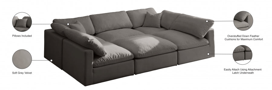 Sectionnel réversible rembourré en duvet modulaire standard en velours pelucheux confortable comme un nuage