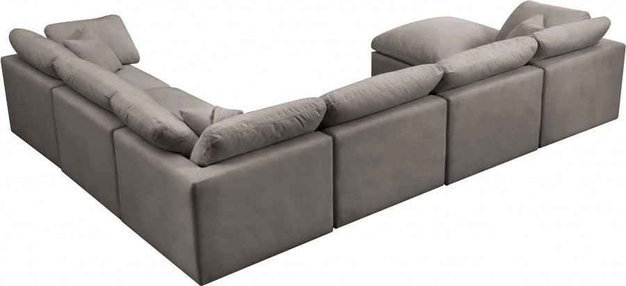 Sectionnel réversible rembourré en duvet modulaire standard en velours pelucheux confortable comme un nuage