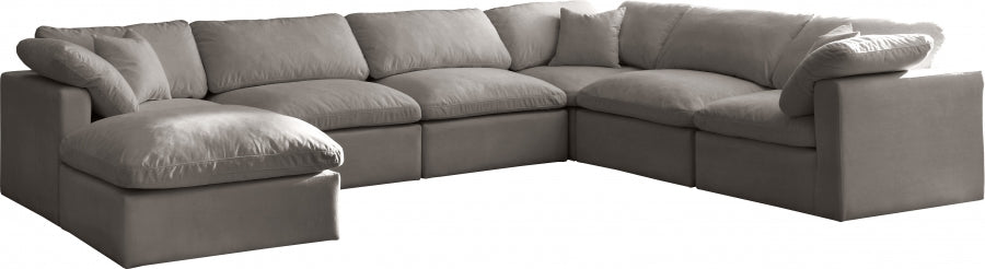Sectionnel réversible rembourré en duvet modulaire standard en velours pelucheux confortable comme un nuage