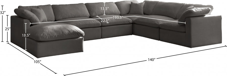 Sectionnel réversible rembourré en duvet modulaire standard en velours pelucheux confortable comme un nuage