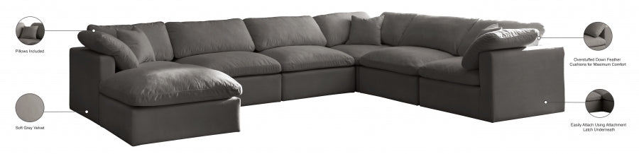 Sectionnel réversible rembourré en duvet modulaire standard en velours pelucheux confortable comme un nuage