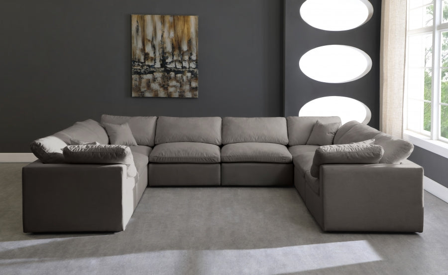 Sectionnel réversible rembourré en duvet modulaire standard en velours pelucheux confortable comme un nuage