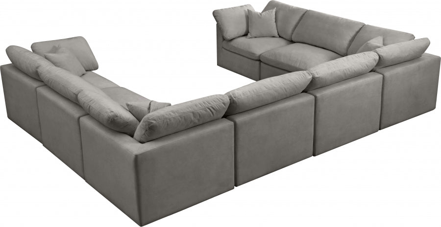 Sectionnel réversible rembourré en duvet modulaire standard en velours pelucheux confortable comme un nuage