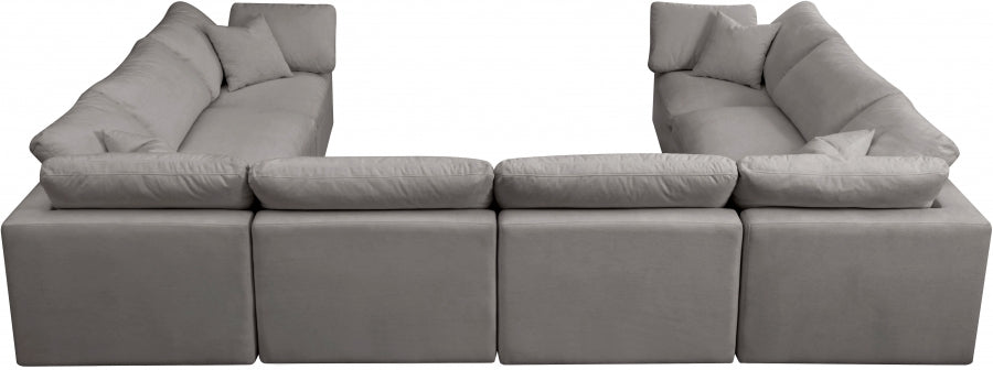 Sectionnel réversible rembourré en duvet modulaire standard en velours pelucheux confortable comme un nuage