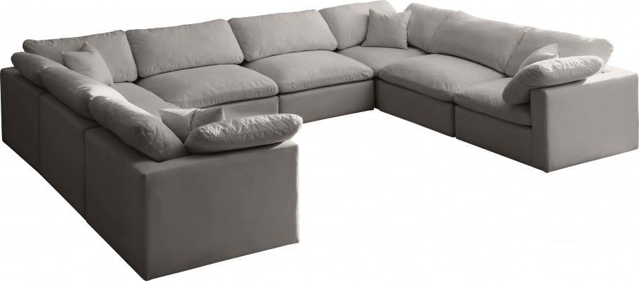 Sectionnel réversible rembourré en duvet modulaire standard en velours pelucheux confortable comme un nuage