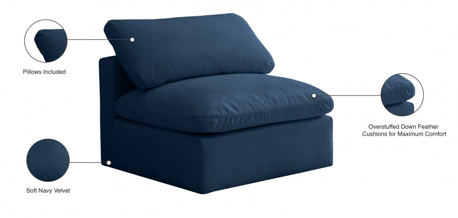 Chaise sans oreillers rembourrée en duvet modulaire standard en velours moelleux confortable comme un nuage
