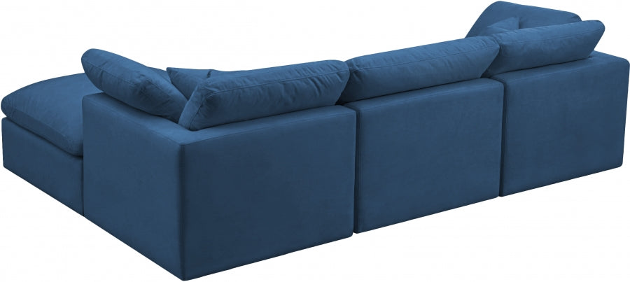 Sectionnel réversible rembourré en duvet modulaire standard en velours pelucheux confortable comme un nuage