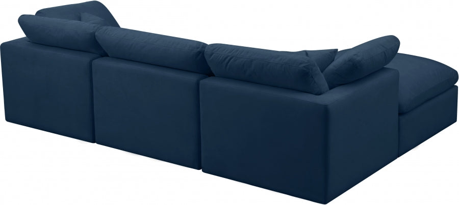 Sectionnel réversible rembourré en duvet modulaire standard en velours pelucheux confortable comme un nuage