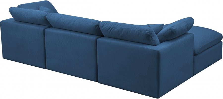 Sectionnel réversible rembourré en duvet modulaire standard en velours pelucheux confortable comme un nuage