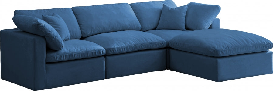 Sectionnel réversible rembourré en duvet modulaire standard en velours pelucheux confortable comme un nuage