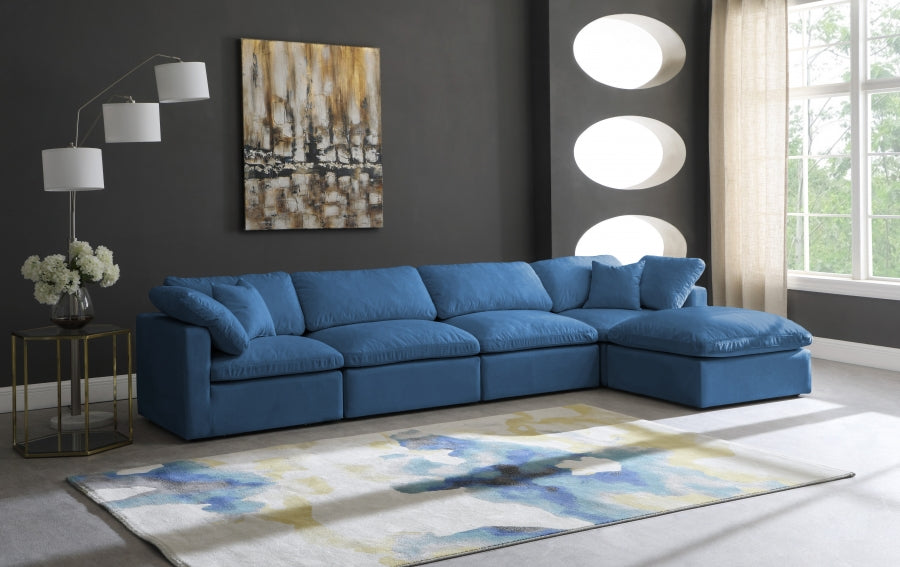 Sectionnel réversible rembourré en duvet modulaire standard en velours pelucheux confortable comme un nuage