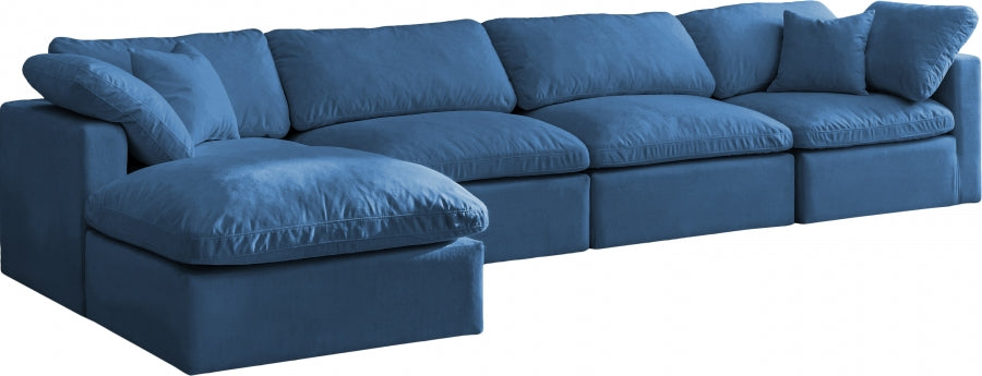 Sectionnel réversible rembourré en duvet modulaire standard en velours pelucheux confortable comme un nuage