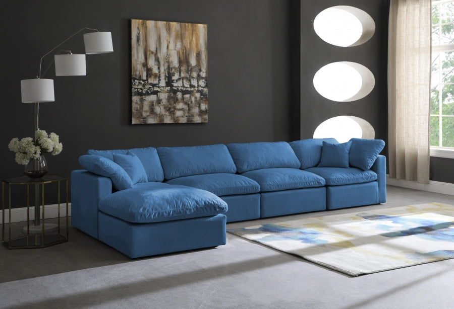 Sectionnel réversible rembourré en duvet modulaire standard en velours pelucheux confortable comme un nuage