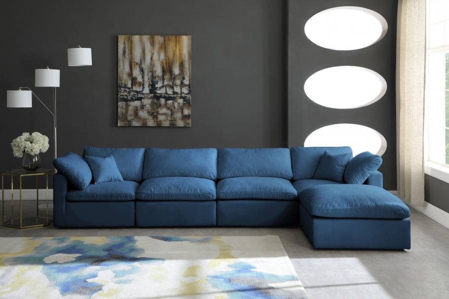 Sectionnel réversible rembourré en duvet modulaire standard en velours pelucheux confortable comme un nuage