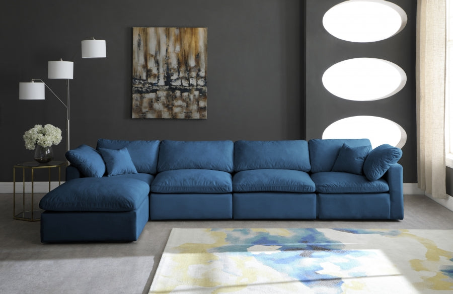 Sectionnel réversible rembourré en duvet modulaire standard en velours pelucheux confortable comme un nuage