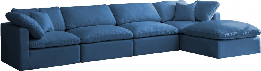 Sectionnel réversible rembourré en duvet modulaire standard en velours pelucheux confortable comme un nuage