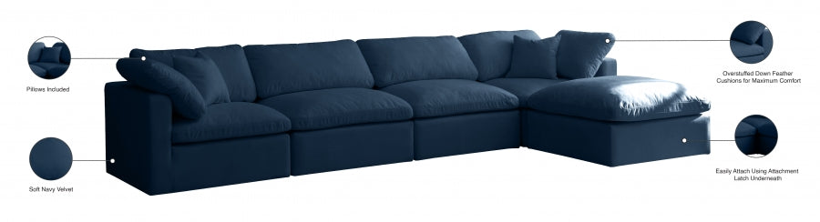 Sectionnel réversible rembourré en duvet modulaire standard en velours pelucheux confortable comme un nuage