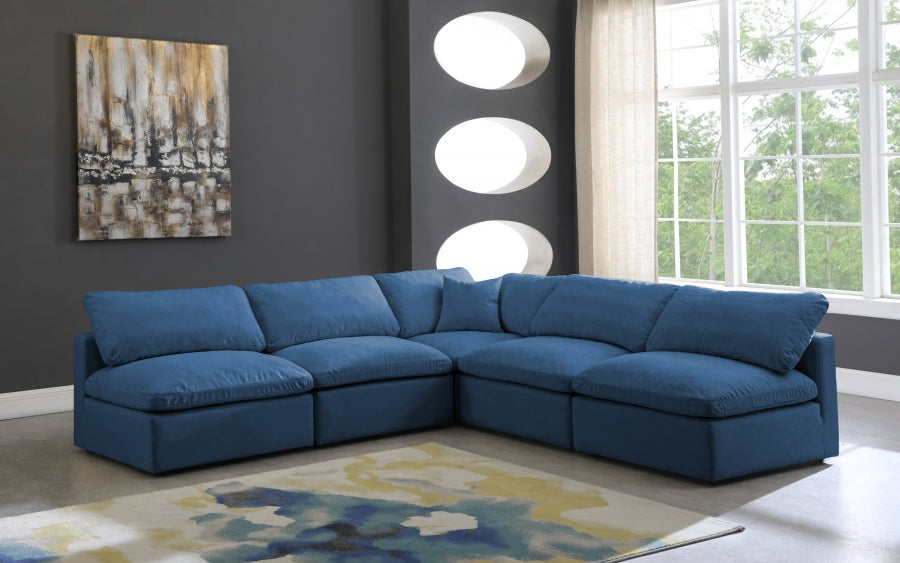 Sectionnel réversible rembourré en duvet modulaire standard en velours pelucheux confortable comme un nuage