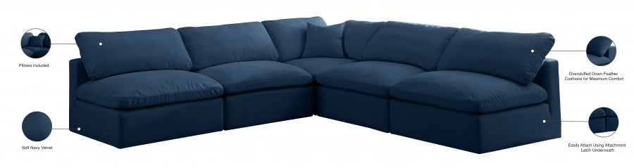 Sectionnel réversible rembourré en duvet modulaire standard en velours pelucheux confortable comme un nuage