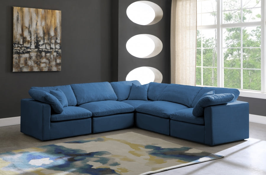 Plush Velvet Standard Modular Down Filled Cloud-Like Comfort Overstuffed Reversible Sectional