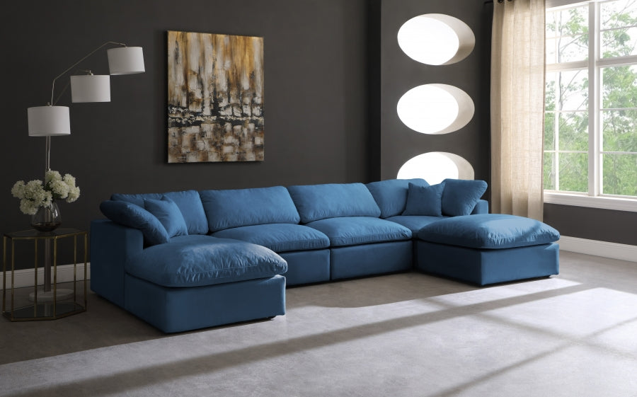 Sectionnel réversible rembourré en duvet modulaire standard en velours pelucheux confortable comme un nuage