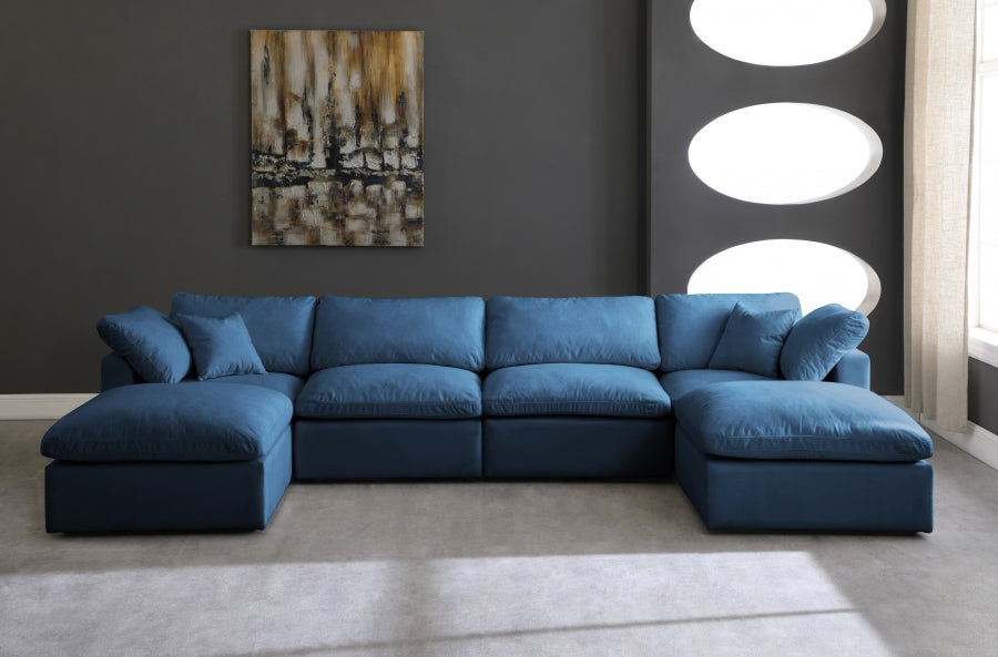 Sectionnel réversible rembourré en duvet modulaire standard en velours pelucheux confortable comme un nuage