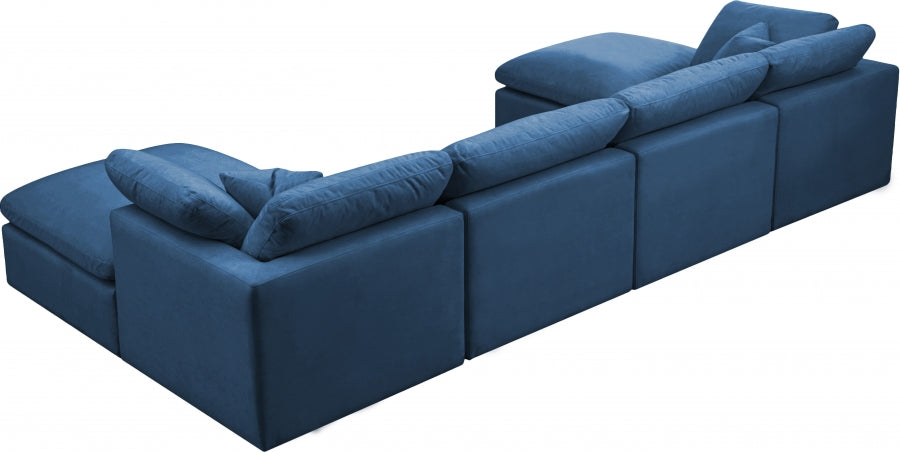 Sectionnel réversible rembourré en duvet modulaire standard en velours pelucheux confortable comme un nuage