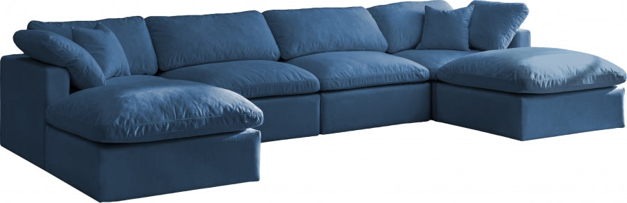 Sectionnel réversible rembourré en duvet modulaire standard en velours pelucheux confortable comme un nuage