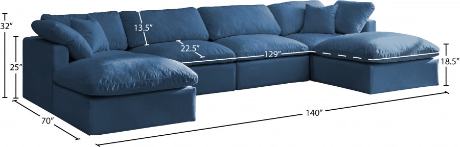 Sectionnel réversible rembourré en duvet modulaire standard en velours pelucheux confortable comme un nuage
