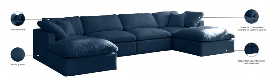 Sectionnel réversible rembourré en duvet modulaire standard en velours pelucheux confortable comme un nuage