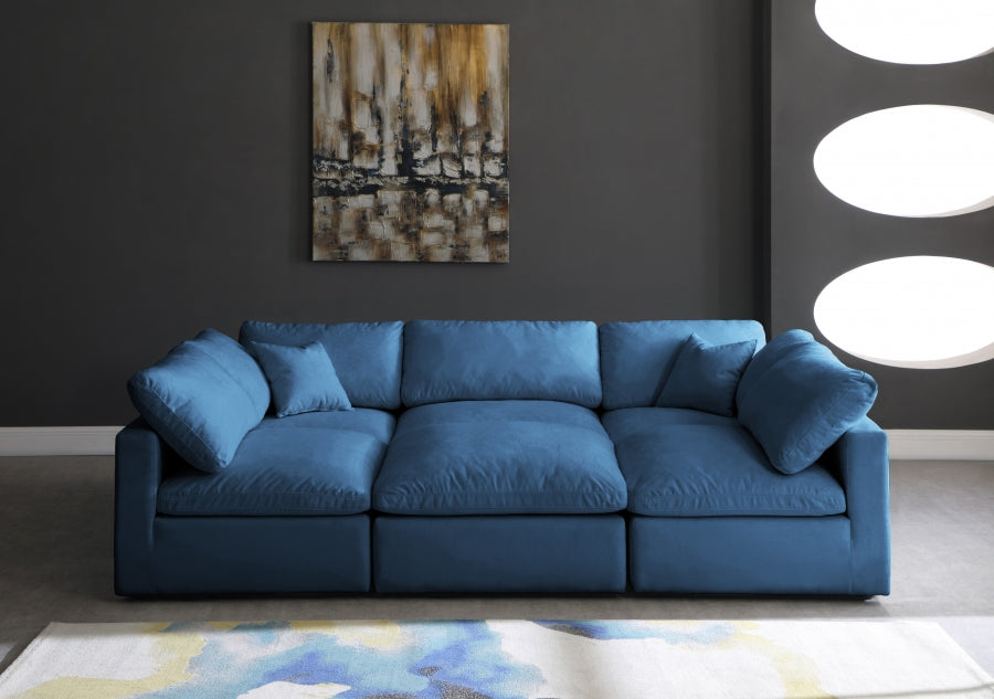 Sectionnel réversible rembourré en duvet modulaire standard en velours pelucheux confortable comme un nuage
