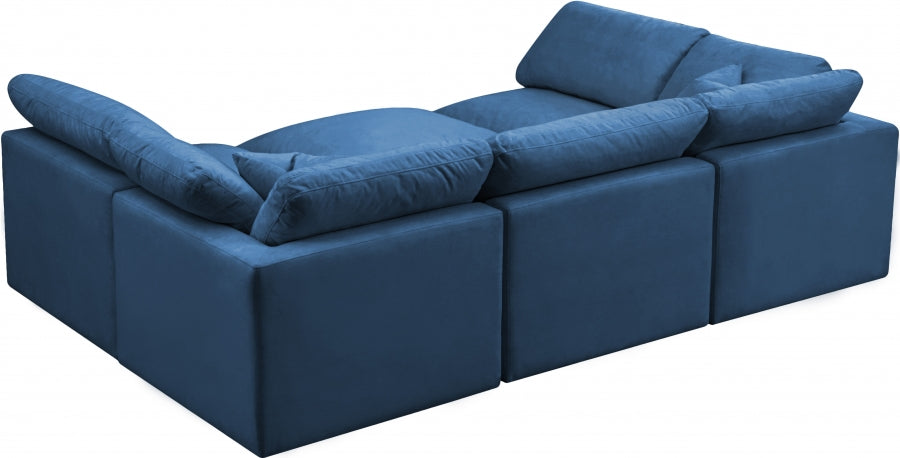 Sectionnel réversible rembourré en duvet modulaire standard en velours pelucheux confortable comme un nuage